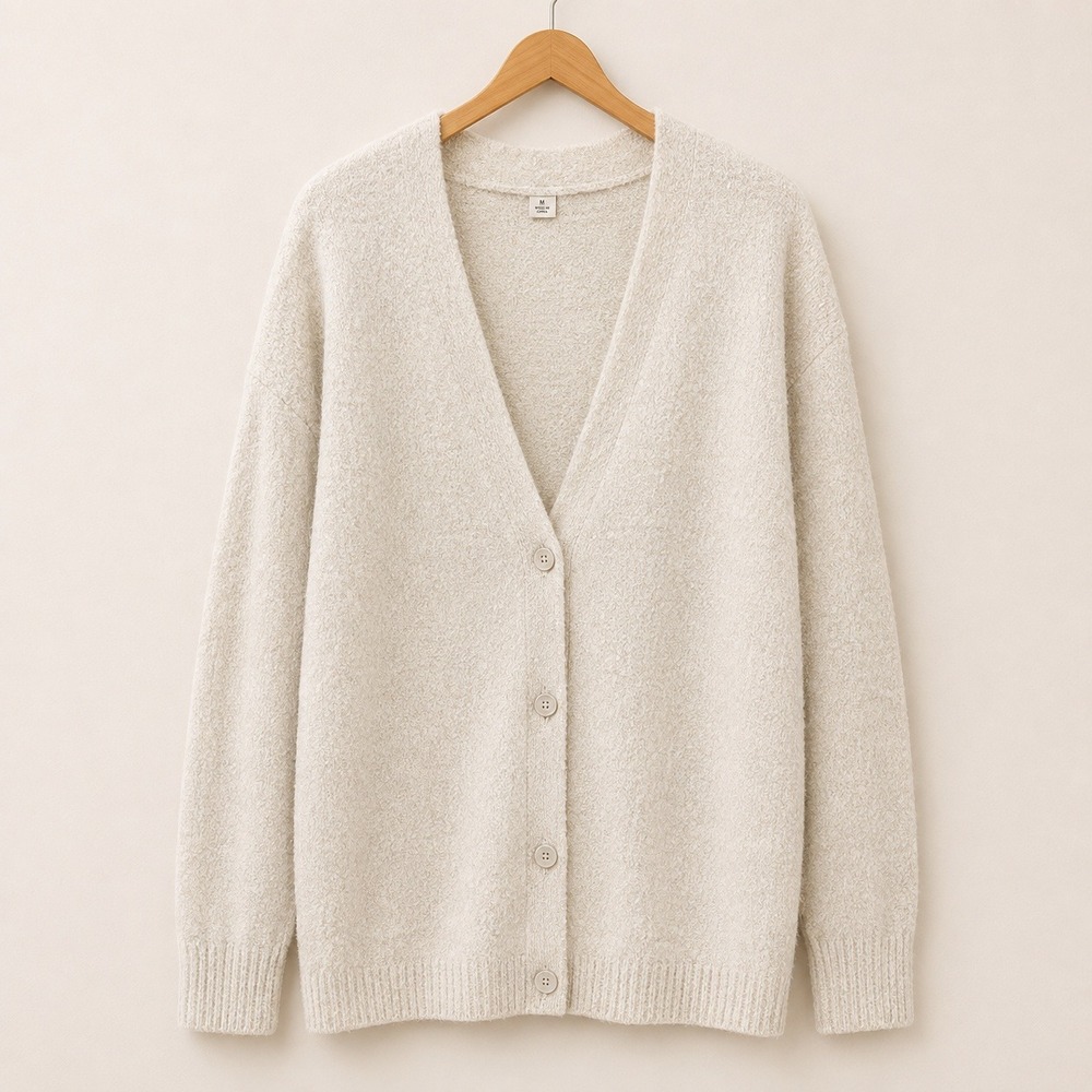 Barefoot Dreams CozyChic Lite Cardigan Women Medium Cream Quiet Luxury Soft Knit